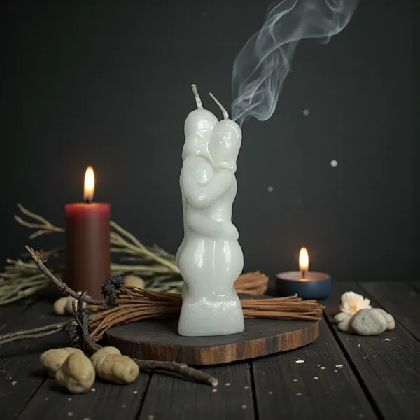 White_Erotic_Couple_Spell_Candle